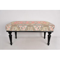 Pink Bench, Blue Bench, Ottoman Bench, Pink Floral Bench, Turkish Rug Bench, Floral Bench, Home Decor, Modern Bench, Living Room Decor, by Dakota Fields