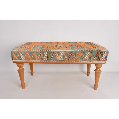Sitting Bench, Coffee Bench, Ottoman Bench, Upholstered Bench, Turkish Rug Bench, Kilim Bench, Home Decor Bench, Handmade Bench by Dakota Fields