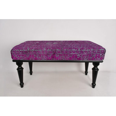 Purple Bench, Mudroom Bench, Vanity Bench,Ottoman Bench, Upholstered Bench, Turkish Rug Bench, Kilim Bench, Home Decor Bench, Handmade Bench by Dakota Fields