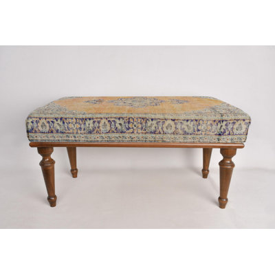 Orange Bench, Ottoman Bench, Handmade Bench, Upholstered Bench, Turkish Rug Bench, Kilim Bench, Home Decor Bench, Handmade Bench by Dakota Fields
