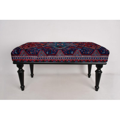 Footstool Bench, Hallway Bench, Ottoman Bench, Upholstered Bench, Turkish Rug Bench, Kilim Bench, Home Decor Bench, Handmade Bench by Dakota Fields