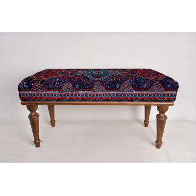 Footstool Bench, Hallway Bench, Ottoman Bench, Upholstered Bench, Turkish Rug Bench, Kilim Bench, Home Decor Bench, Handmade Bench by Dakota Fields