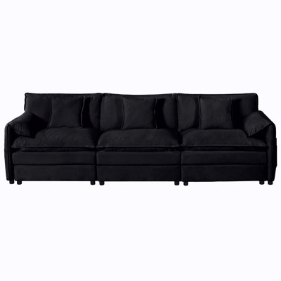 Modular Sectional Sofa with 2 Movable Ottomans for Living Room by Latitude Run
