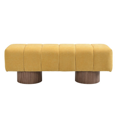 Marlon Dining Bench With Wooden Base by Latitude Run