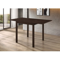 Isal Rectangular Dining Table With Drop Leaf Cappuccino by Lark Manor