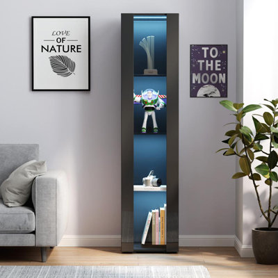 67.72"H Display Cabinet with Lights Storage Cabinet by Ebern Designs