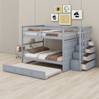 Full Over Full Bunk Bed With Staircase And Trundle by Harriet Bee