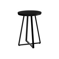Accent Table, Side, Round, End, Nightstand, Lamp, Living Room, Bedroom, Laminate, Black Metal, Contemporary, Modern by 17 Stories