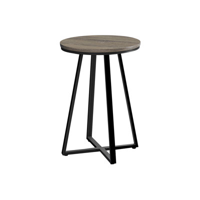 Accent Table, Side, Round, End, Nightstand, Lamp, Living Room, Bedroom, Laminate, Black Metal, Contemporary, Modern