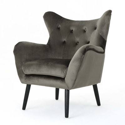 Seigfried Velvet Mid-century Arm Chair by Red Barrel Studio