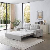 77" Pull Out Sofa Bed, 3-In-1 Convertible Sleeper Sofa With Teddy Chaise by Latitude Run