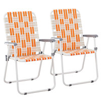 Patio Steel Folding Beach Chair (Set Of 2)
