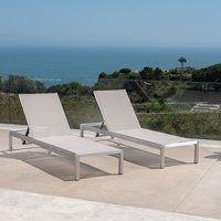 Set Of 2 Chaise Lounge, Outdoor Chaise Lounge Chair, Adjustable Outside Chair by Latitude Run