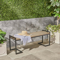 Durable Wood And Metal Bench,For Outdoor by Latitude Run