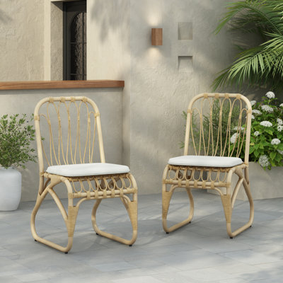 Daxton Patio PE Wicker Dining Chair Set by Bay Isle Home