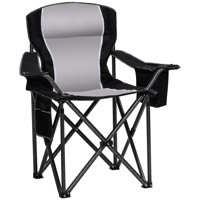 Bestier Foldable Camp Chair,Outdoor Chair with Side Pocket & Cup Holder - Black by Latitude Run