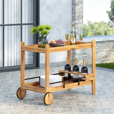 Exquisite Bar Cart With Modern Functionality For Entertaining by Ebern Designs