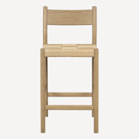 Enna Solid Oak & Danish Cord Counter Stool by Joss & Main