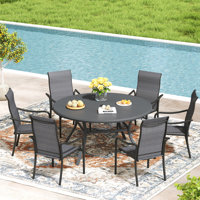 Outdoor Patio Stacking Dining Armchairs by Lark Manor