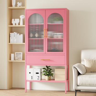 62.5"H Glass Display Cabinet With Drawer And Shelf by Ebern Designs