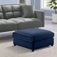 Chenille Fabric Storage Ottoman Bench With Hidden Compartment, Multi-Functional Footrest Stool For Living Room, Bedroom, Or Office, Stylish And Space- by Latitude Run