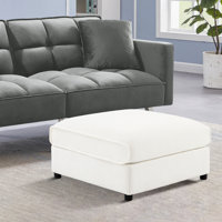 Chenille Fabric Storage Ottoman Bench With Hidden Compartment, Multi-Functional Footrest Stool For Living Room, Bedroom, Or Office, Stylish And Space- by Latitude Run