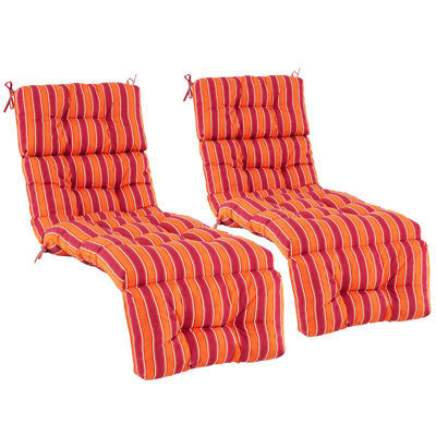 2 Pcs 73" Lounge Chaise Cushion Padded Recliner Cushion Indoor Outdoor by Latitude Run