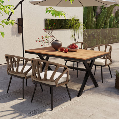 Eclat 4 - Person Rectangular Outdoor Dining Set with Cushions