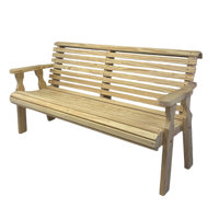 Amish Casual Heavy Duty Roll Back Treated Garden Bench, Without Cupholders by Red Barrel Studio