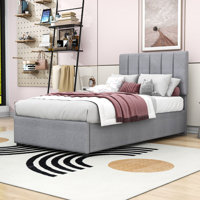 Twin Upholstered Platform Bed with Storage System by Latitude Run