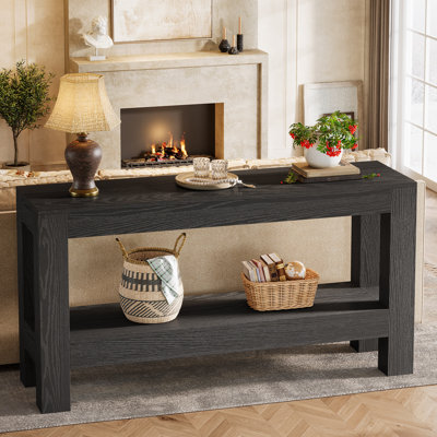 62.99" Long Wood Console Table, Farmhouse 2-Tier Entryway Table Sofa Table by Millwood Pines
