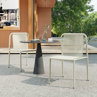 Zechariah Outdoor PE Rattan Stacking Dining Chairs by Ebern Designs