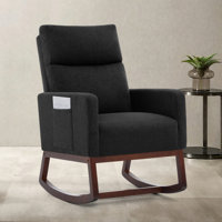 Mid-Century Modern Nursery Glider Rocker Chair with Upholstered Comfort, Accent Recliner for Baby Room, Living Room & Bedroom