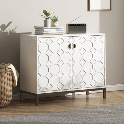 Sally Accent Glossy Cabinet In White by Latitude Run