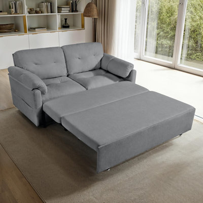 3-in-1 Queen Size Convertible Pull Out Sofa Bed with with Thick Cushion by Latitude Run