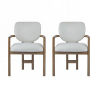 Dining Chairs Set of 2 Upholstered Arm Chairs, Accent Chairs, 300 LBS Weight Capacity by Hokku Designs
