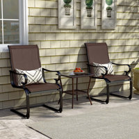 2 PCS Patio Chairs C-Spring Motion Chairs with Quick-drying & Breathable Fabric by Red Barrel Studio