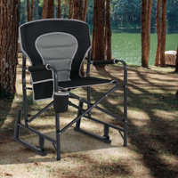 Outdoor Rocker Camping Chair for Adults with Dual Springs Padded Back