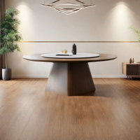 Round Solid Wood Dining Tables with Turntable by Orren Ellis