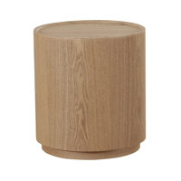 Gerrold - Modern Natural Ash Round End Table by Millwood Pines