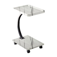 C Shaped Side Table Movable Sofa End Table Modern Coffee Table With Wheels For Small Spaces by Wrought Studio