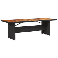 Patio Table With Acacia Wood Top Black 94.5"X35.4"X29.5" by Ebern Designs