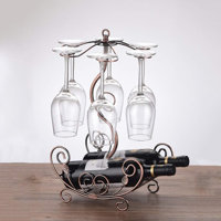 Boat-Shaped Wine Rack with Glass Holder by Mercer41
