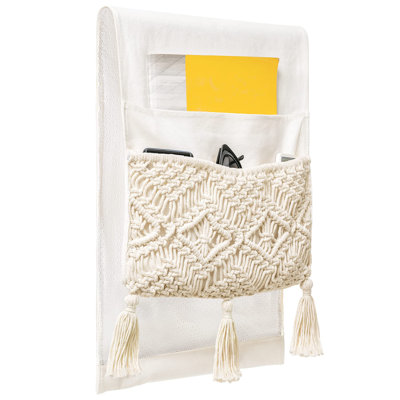 Macrame Sofa Armrest Organizer Remote Control Holder Couch Bedside Armchair Caddy Storage Basket Bag by Dakota Fields