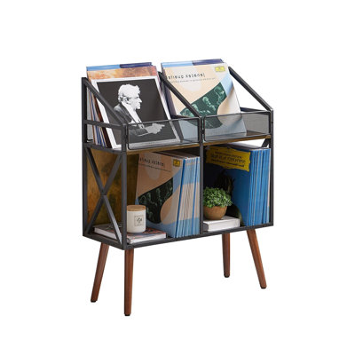 Vinyl Record Storage Holder Rack,250 LP Wooden Record Display Table For Albums Books Magazines Files For Living Room Bedroom Patent Pending by Corrigan Studio