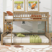 Twin XL over Queen Bunk Bed with Ladder and Guardrails by Harriet Bee