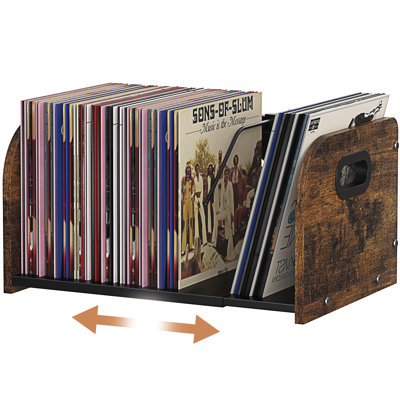 Vinyl Record Storage Holder, Expandable Record Holder Rack With Movable Divider, 110 LP Album Storage by 17 Stories