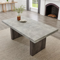 Sorlen Modern 72" Dining Table With 3d Faux Concrete Top by Lark Manor