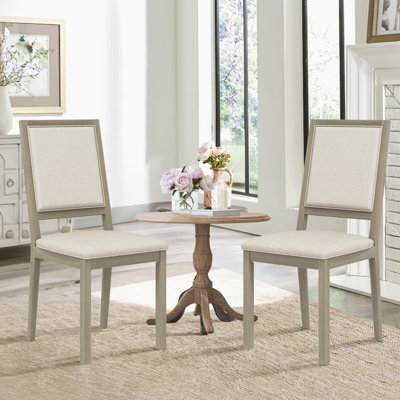Upholstered Solid Wood Fabric Dining Chair by Winston Porter