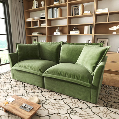 Chenille 2-seat Sofa – Deep Seats, Detachable Cover & Plush Cushion For Small Space/apartment by Ebern Designs